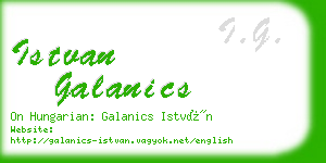 istvan galanics business card